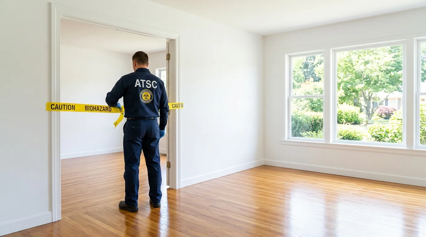 Certified biohazard cleanup crew performing Trauma Scene Cleanup in New Brighton